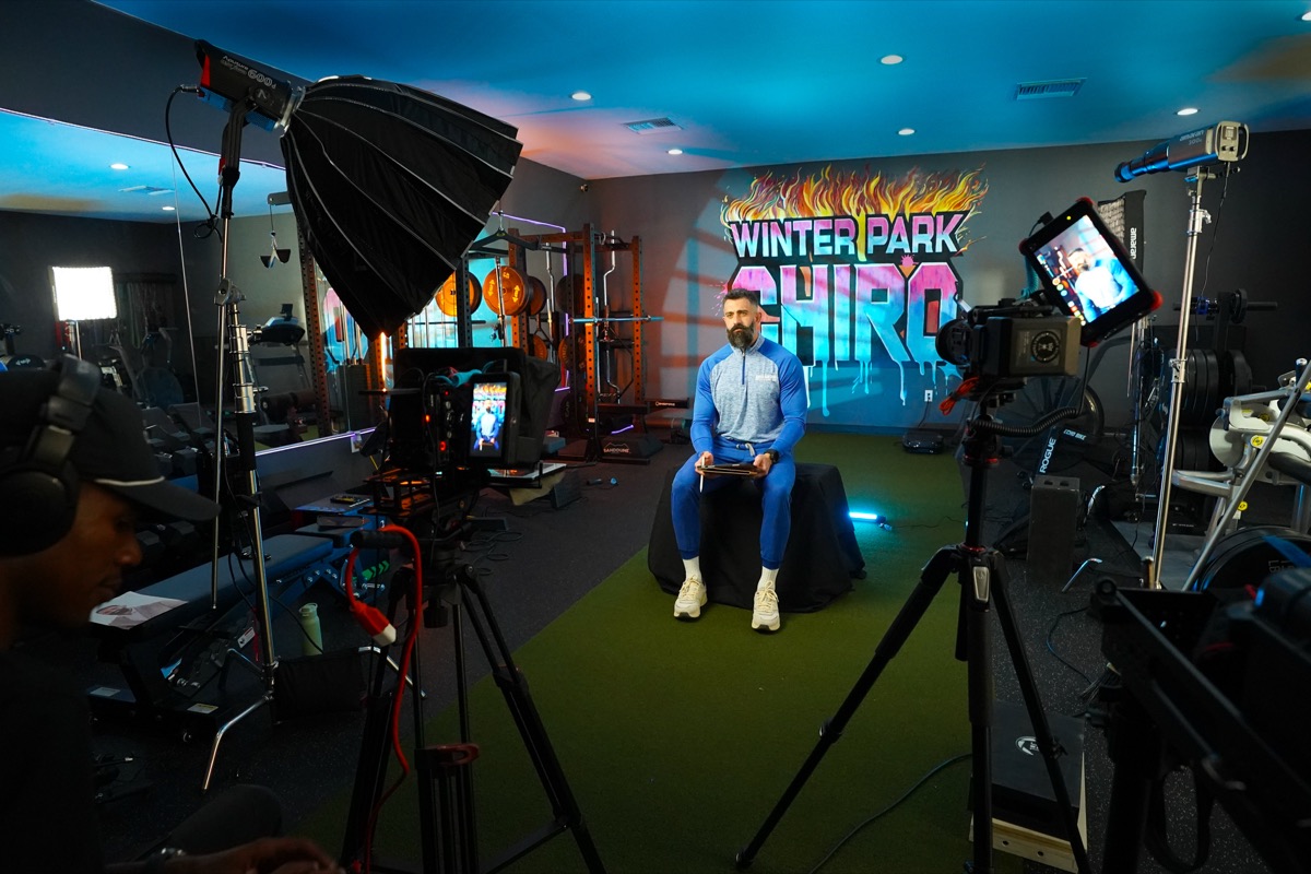 Filming in the Winter Park Chiro studio